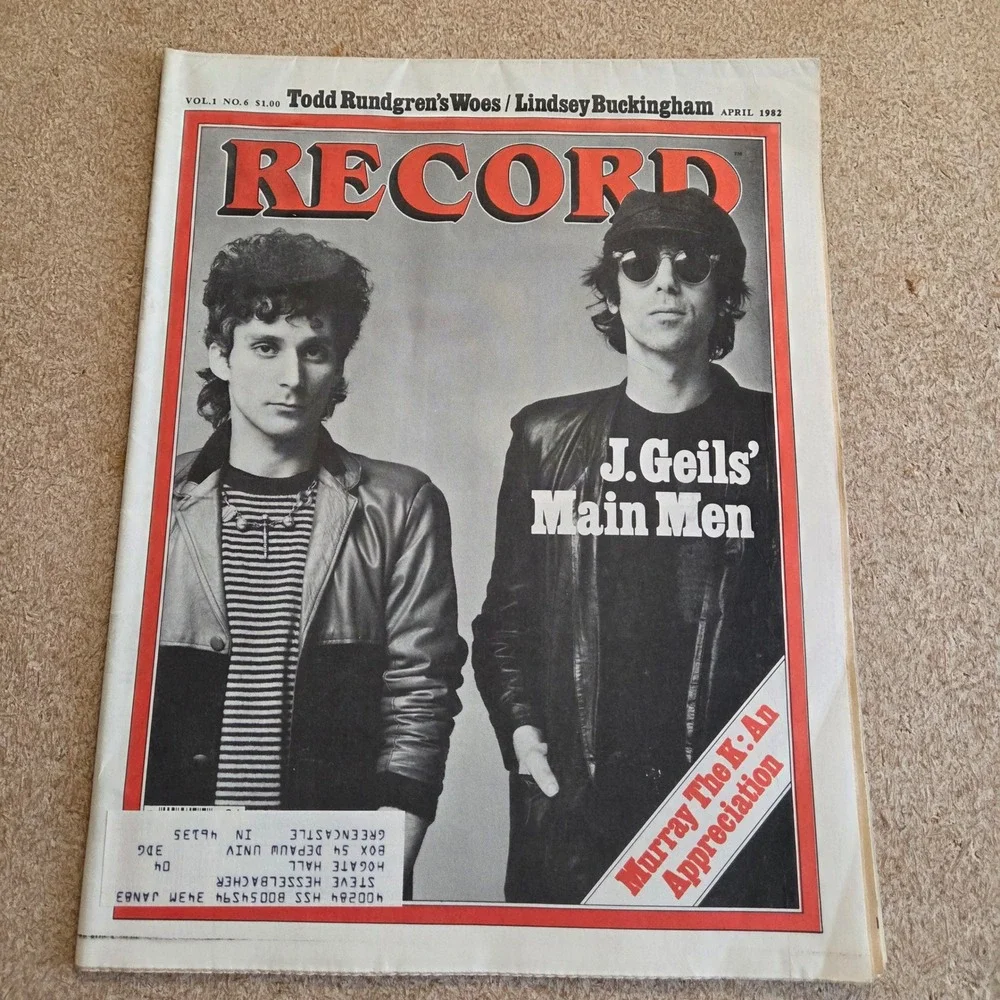 Record Magazine April 1982 J Geils Todd Rundgren‎ Lindsey Buckingham Vol 1 No 6